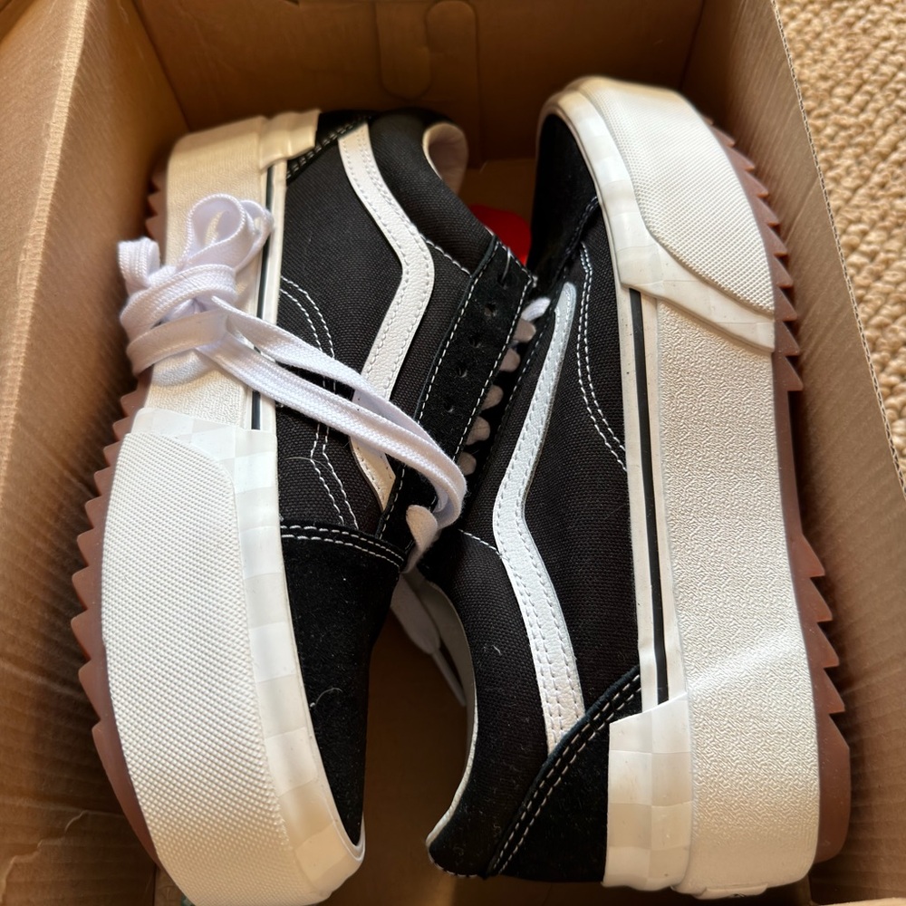 Vans Old Skool Stac Kids Sneakers - Black & White - Picture 4 of 9